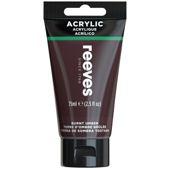 Acrylic paint - Reeves - Burnt Umber, 75 ml