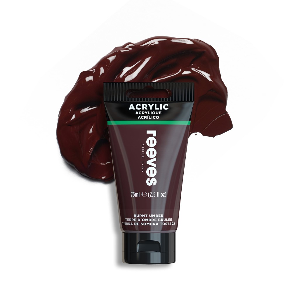 Farba akrylowa - Reeves - Burnt Umber, 75 ml