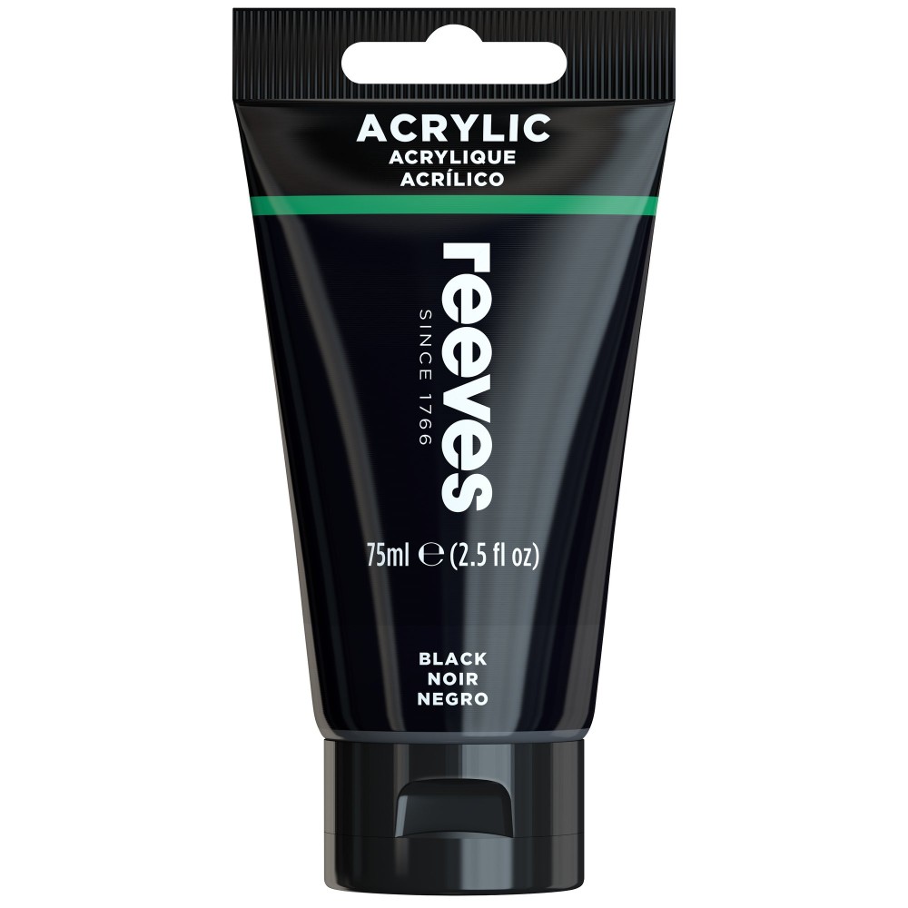 Farba akrylowa - Reeves - Black, 75 ml