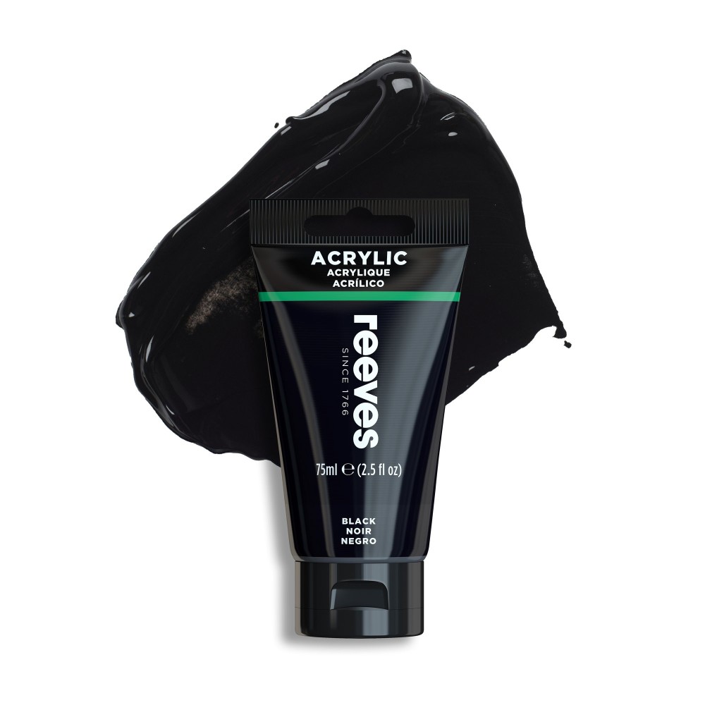 Farba akrylowa - Reeves - Black, 75 ml