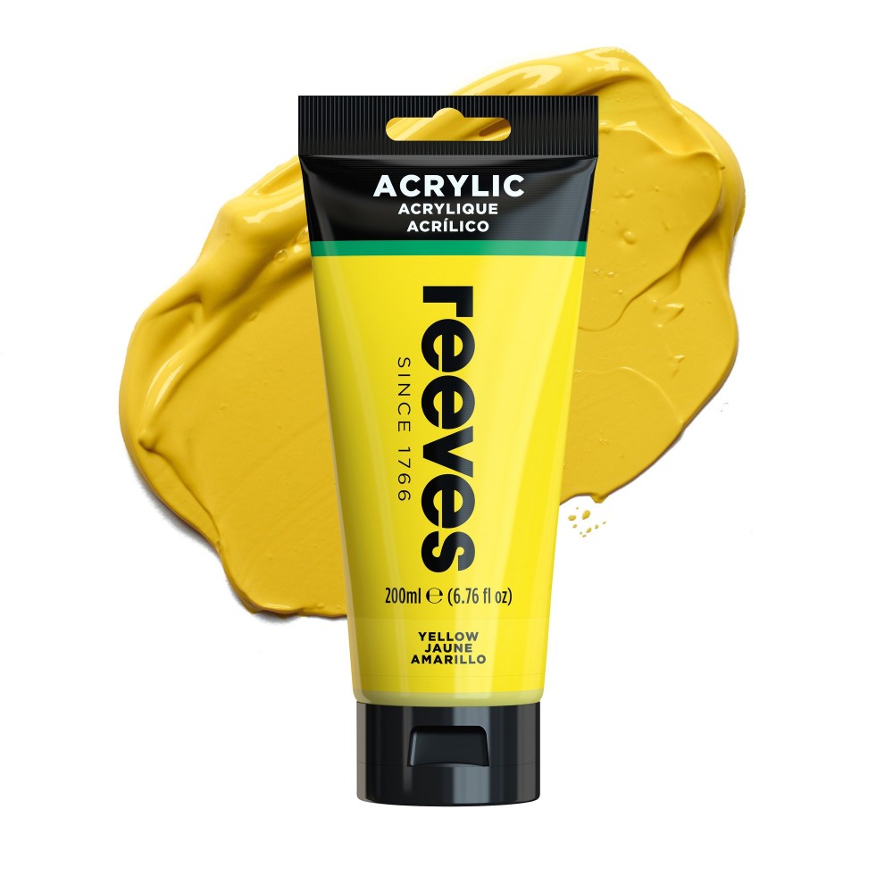 Farba akrylowa - Reeves - Medium Yellow, 75 ml
