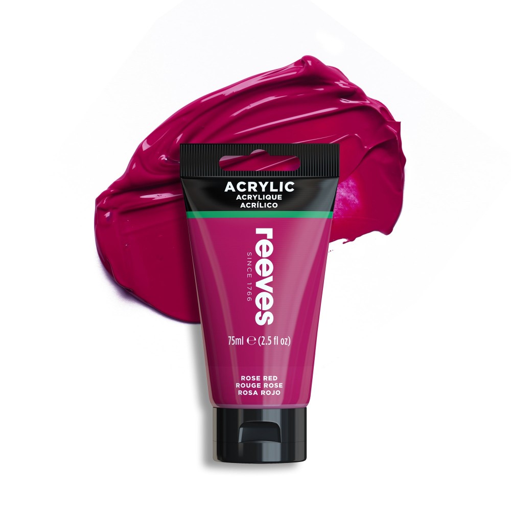 Acrylic paint - Reeves - Rose Red, 75 ml