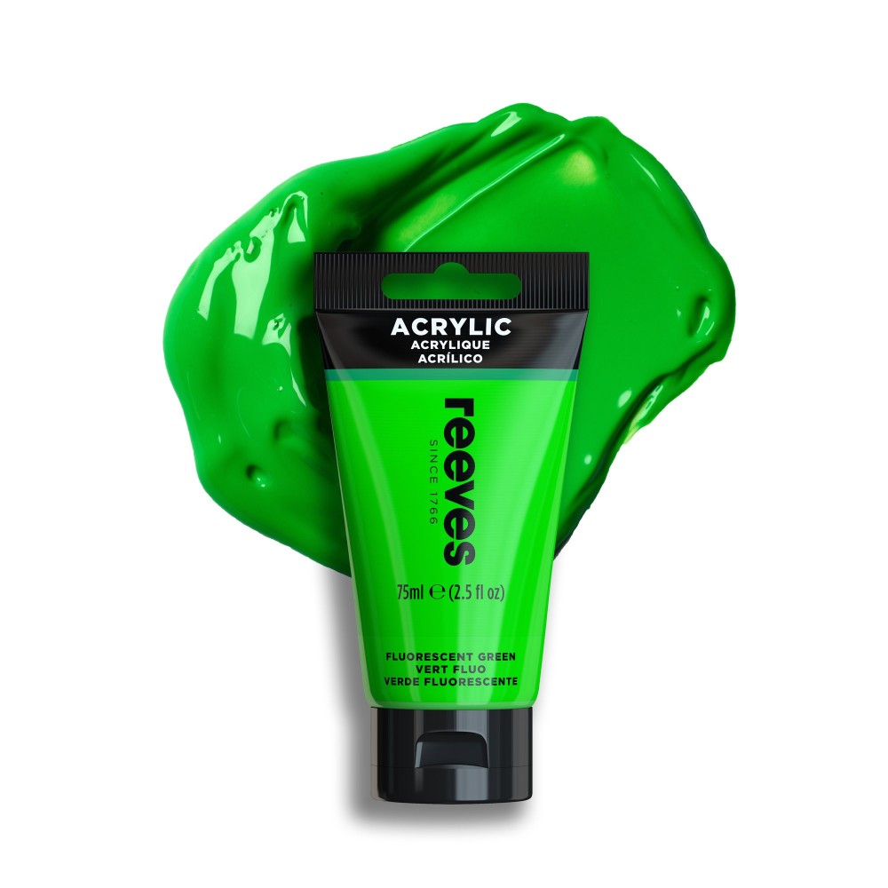 Farba akrylowa - Reeves - Fluorescent Green, 75 ml