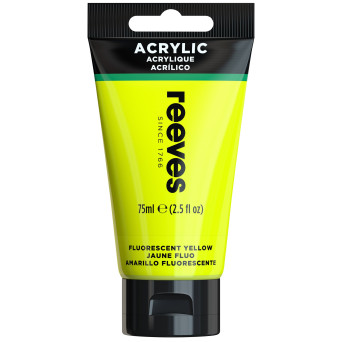 Acrylic paint - Reeves - Fluorescent Yellow, 75 ml