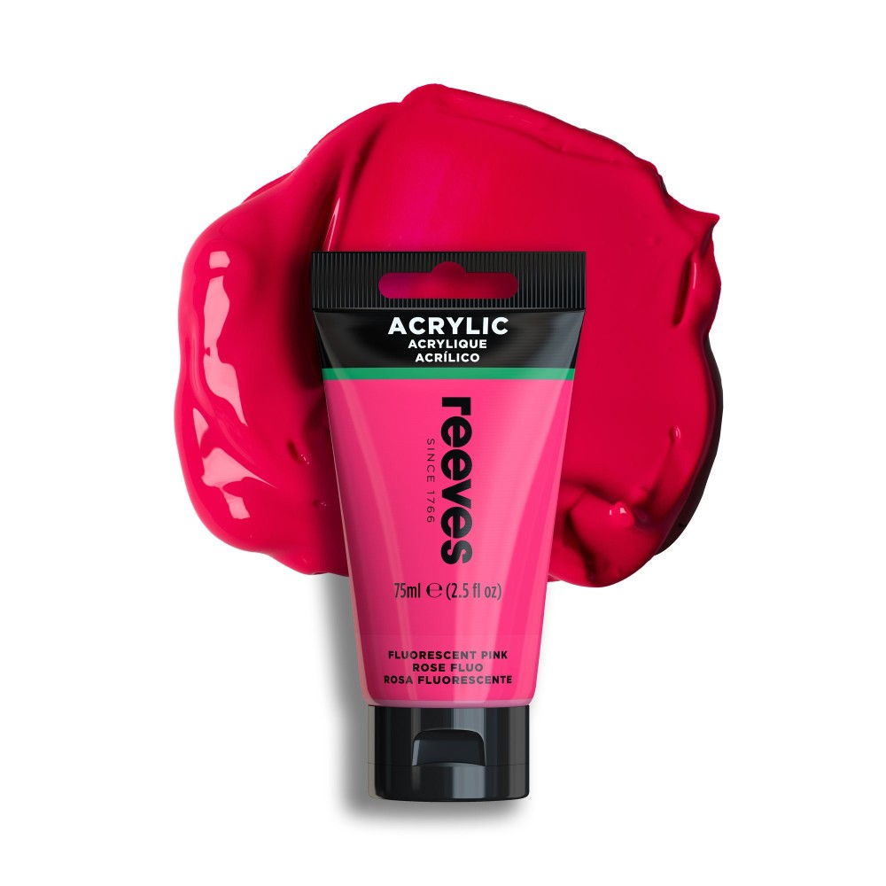 Acrylic paint - Reeves - Fluorescent Pink, 75 ml