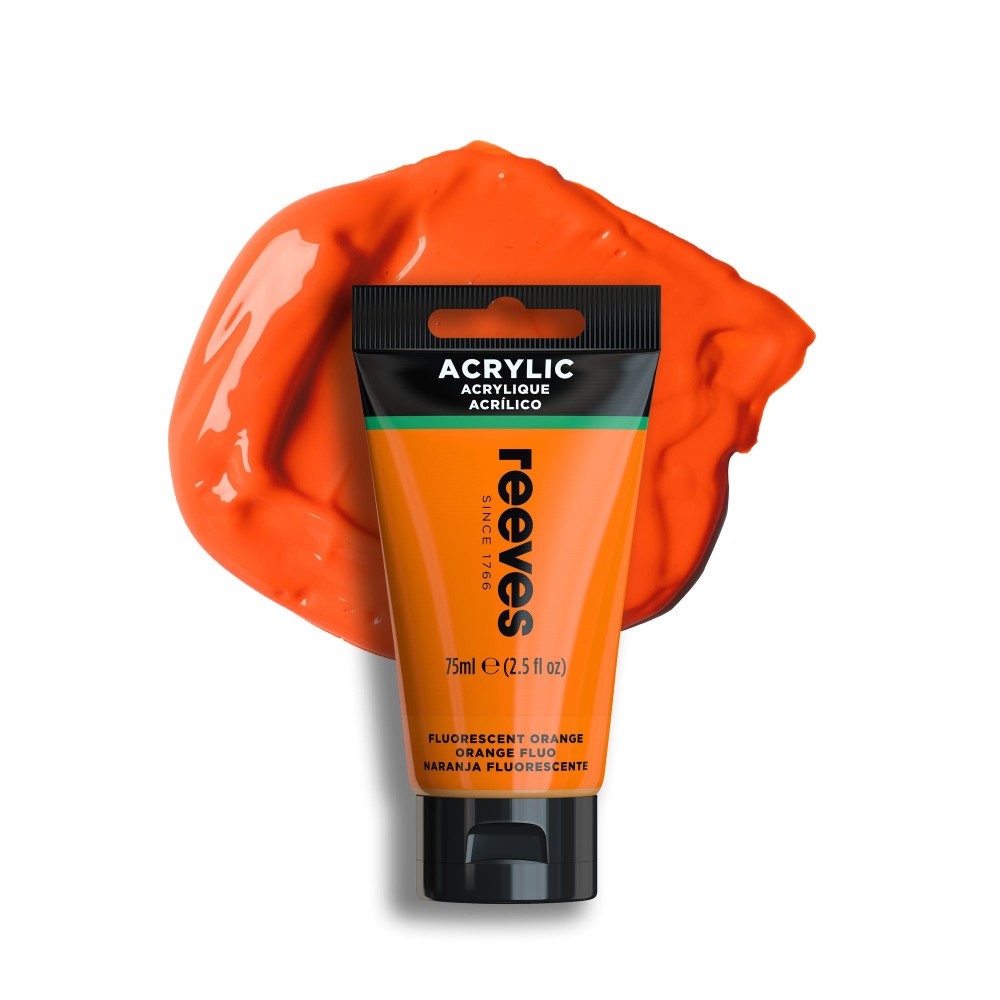 Acrylic paint - Reeves - Fluorescent Orange, 75 ml