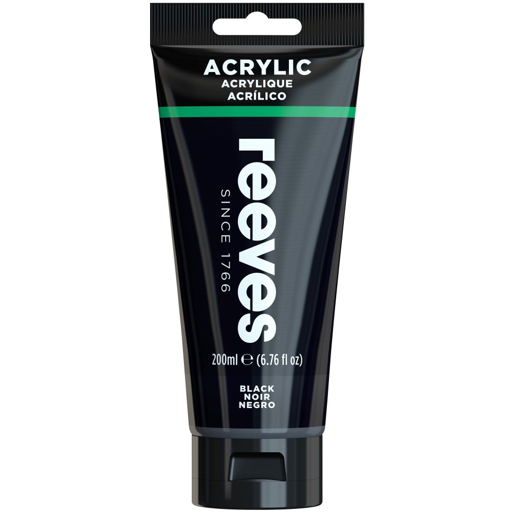 Farba akrylowa - Reeves - Black, 200 ml