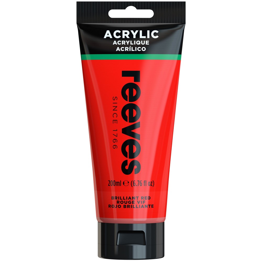 Farba akrylowa - Reeves - Brilliant Red, 200 ml