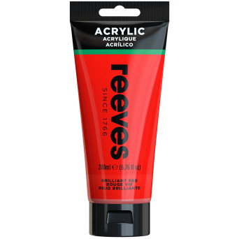 Farba akrylowa - Reeves - Brilliant Red, 200 ml