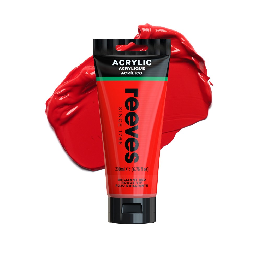 Acrylic paint - Reeves - Brilliant Red, 200 ml