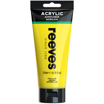 Farba akrylowa - Reeves - Medium Yellow, 200 ml