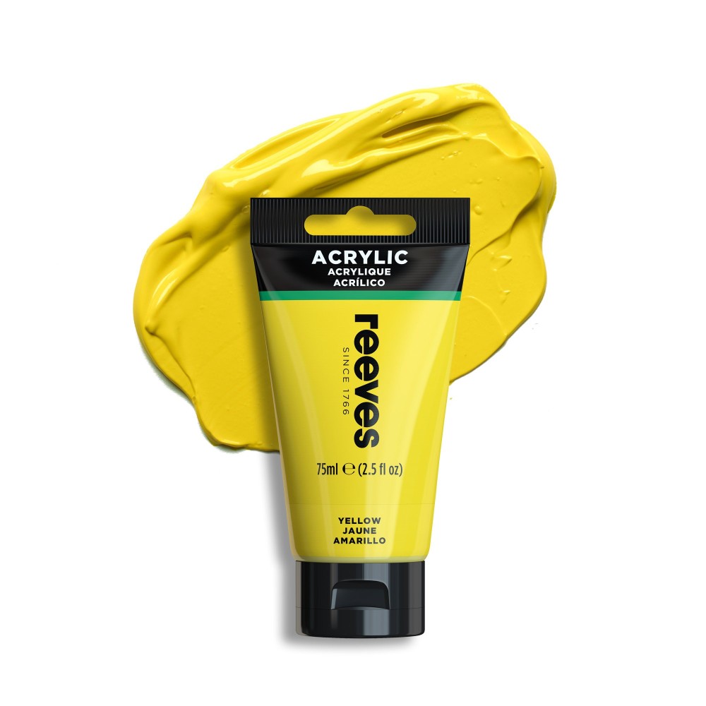 Farba akrylowa - Reeves - Medium Yellow, 200 ml