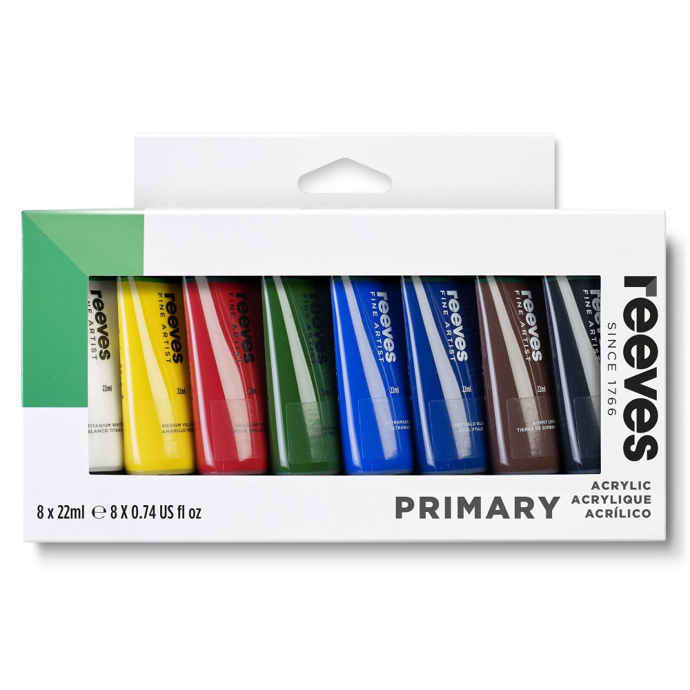 Set of acrylic paints - Reeves - 8 x 22 ml