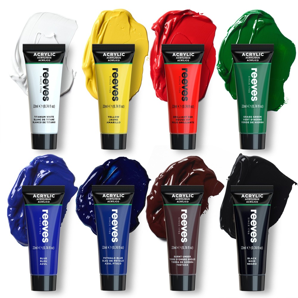 Set of acrylic paints - Reeves - 8 x 22 ml