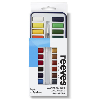 Set of watercolor paints in full pans - Reeves - 24 pcs.