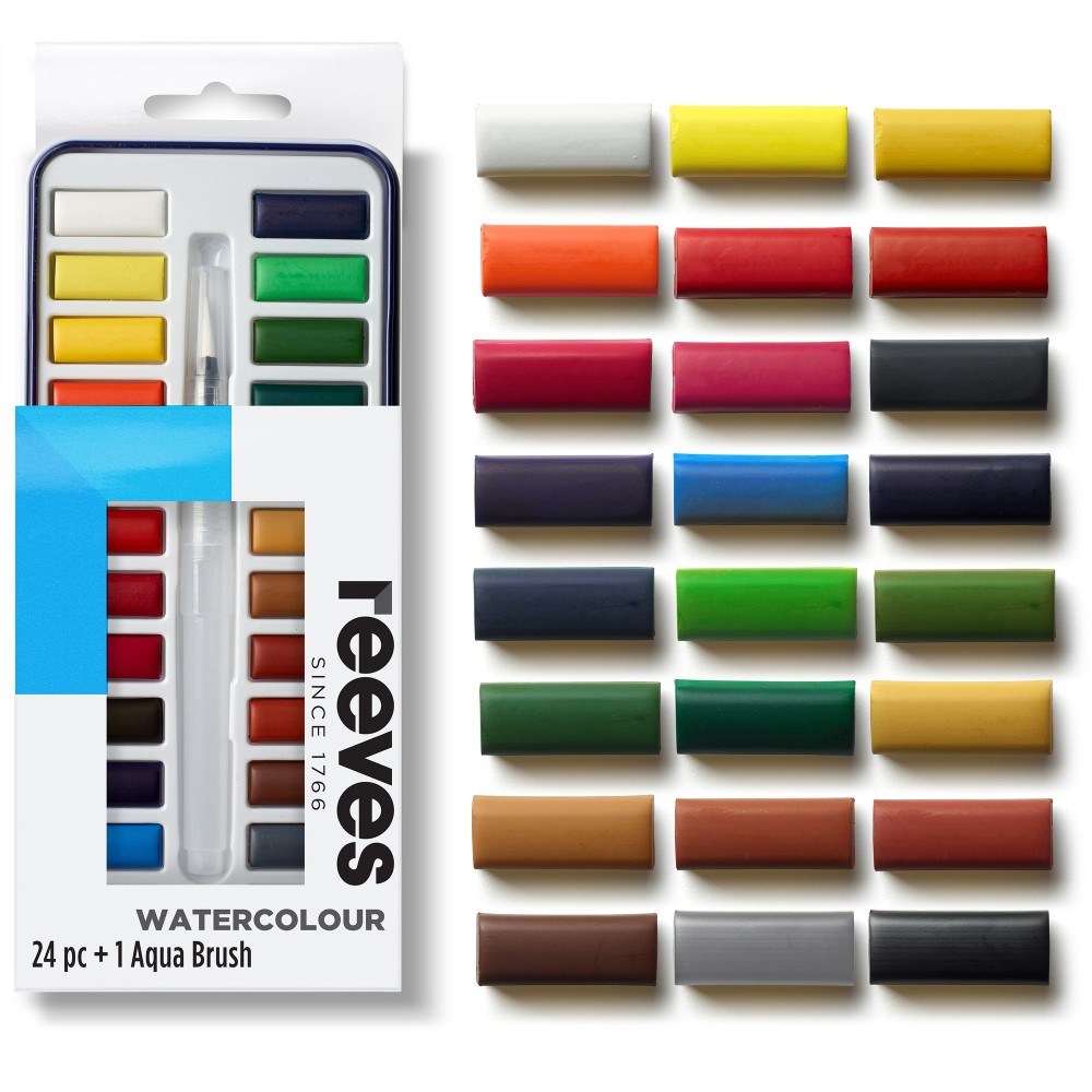 Set of watercolor paints in full pans - Reeves - 24 pcs.