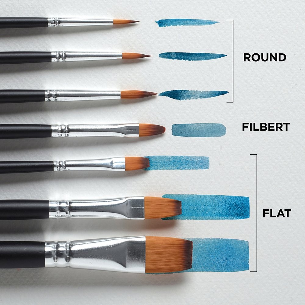Set of synthetic watercolor brushes - Reeves - 7 pcs.
