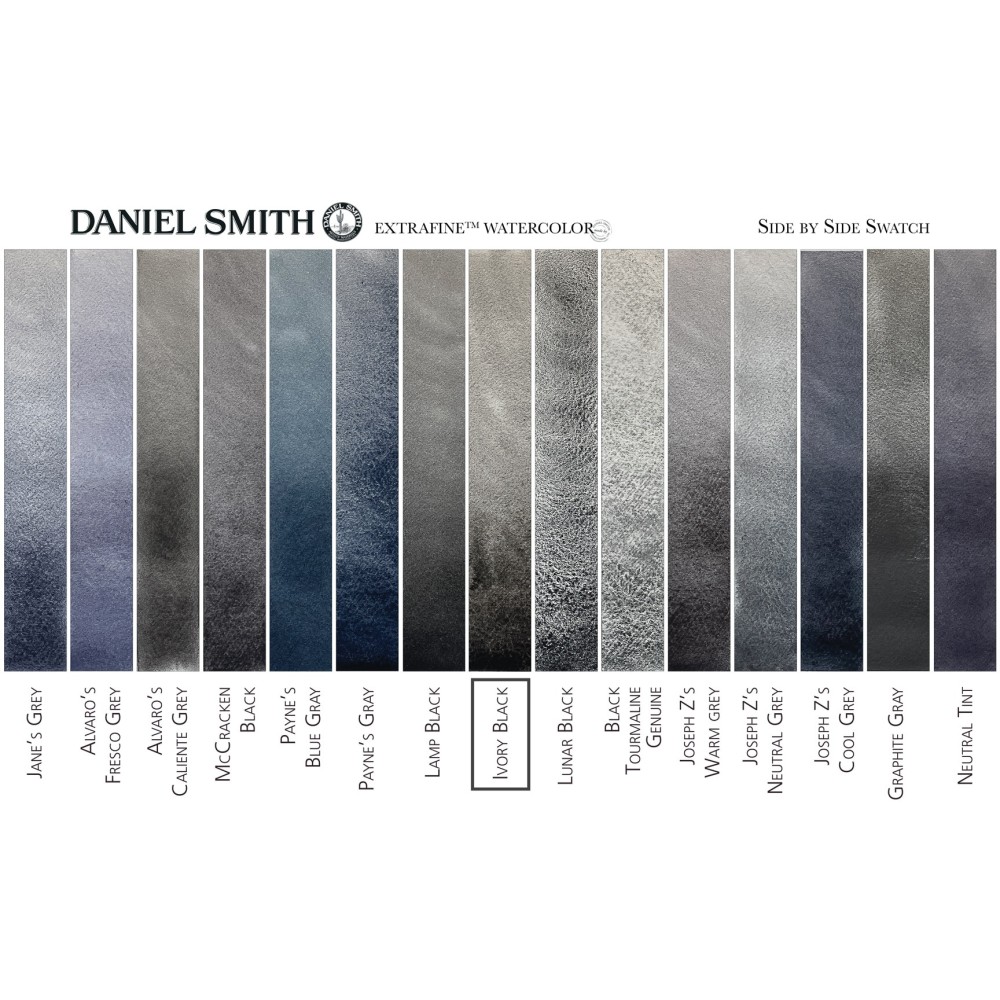 Extra Fine Watercolor paint - Daniel Smith - Ivory Black, 15 ml