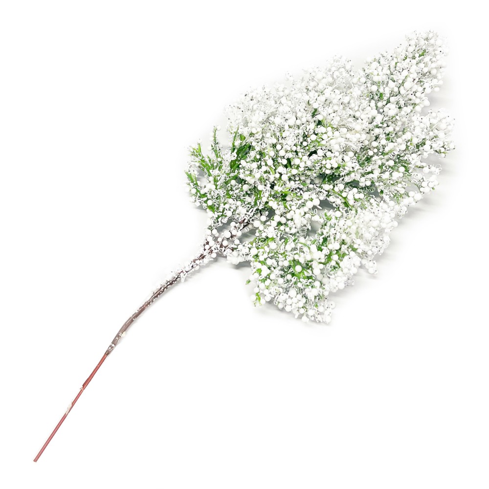 Gałązka świąteczna ośnieżona - zielona, 25 cm
