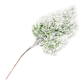 Gałązka świąteczna ośnieżona - zielona, 25 cm