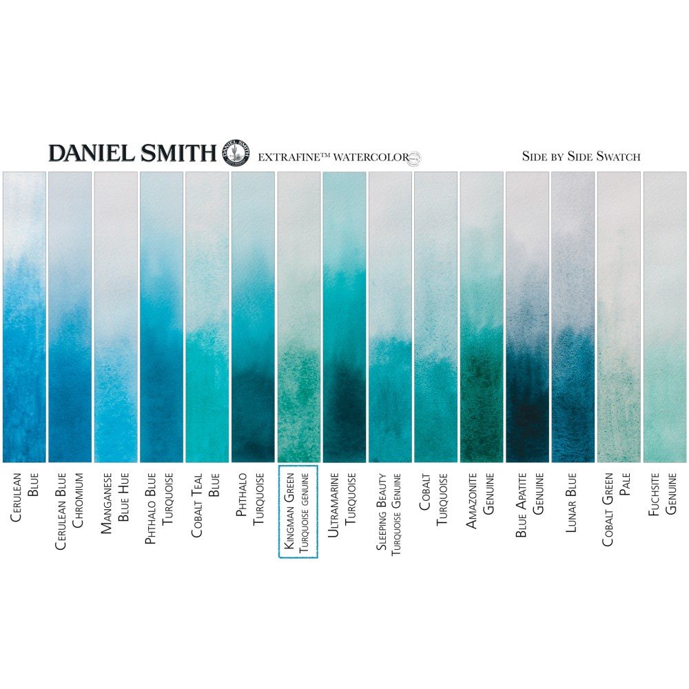 Extra Fine PrimaTek Watercolor paint - Daniel Smith - Kingman Green Turquoise Genuine, 15 ml
