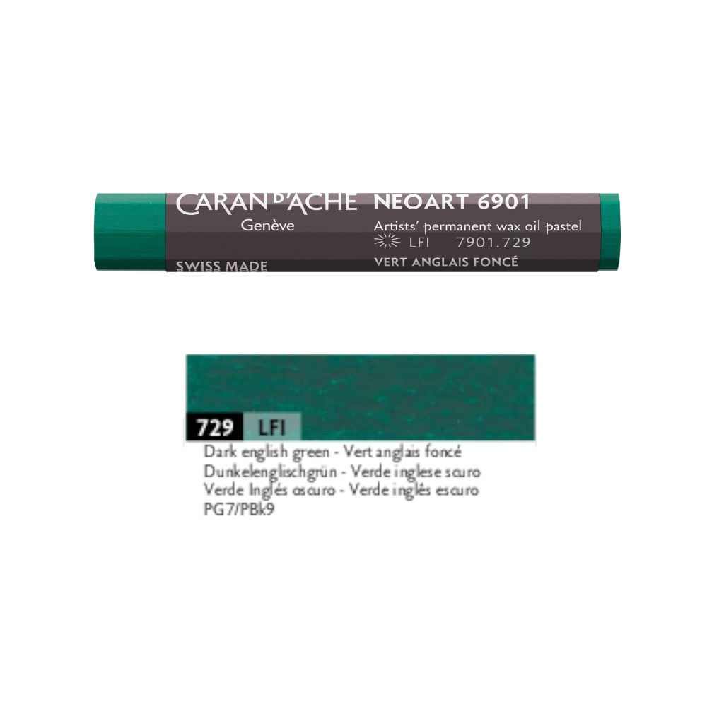Pastel woskowo-olejny Neoart 6901 - Caran d'Ache - 729, Dark English Green