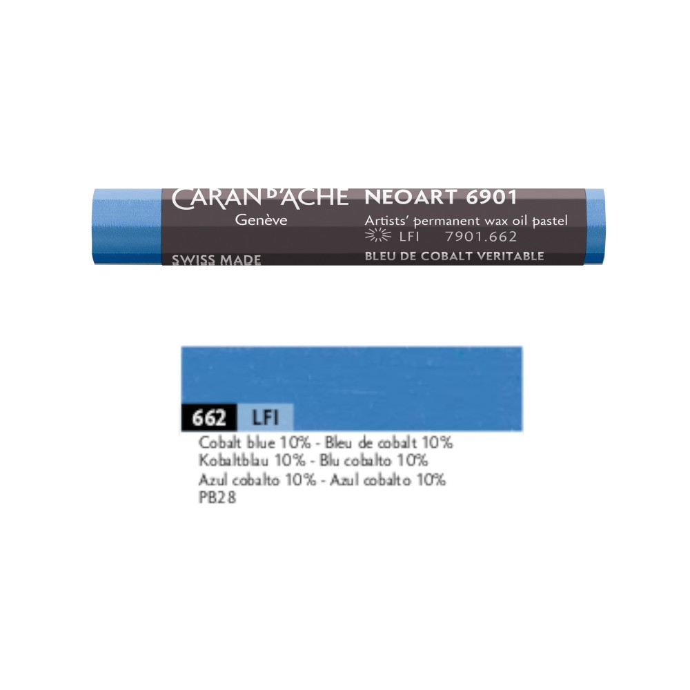 Pastel woskowo-olejny Neoart 6901 - Caran d'Ache - 662, Genuine Cobalt Blue