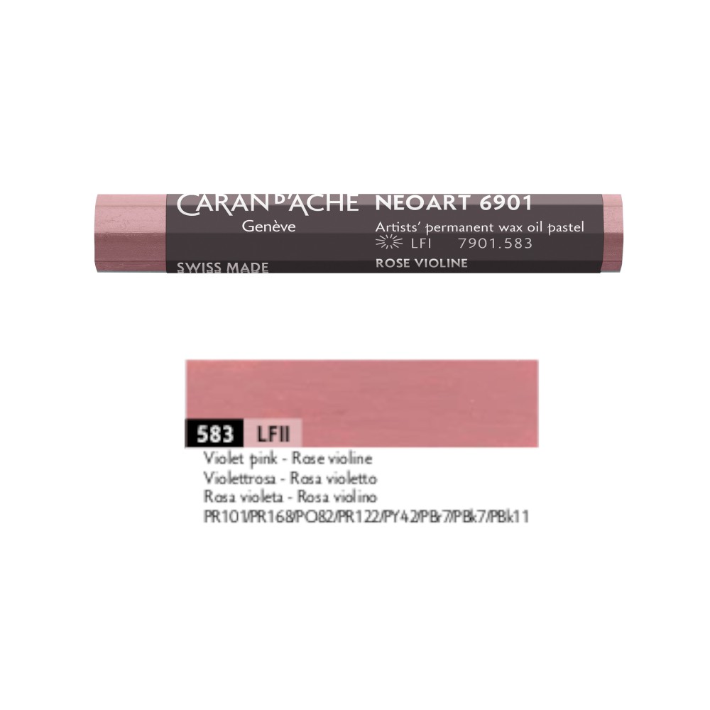 Neoart 6901 artist's wax oil pastel - Caran d'Ache - 583, Violet Pink