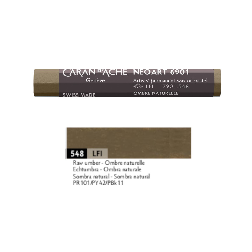 Neoart 6901 artist's wax oil pastel - Caran d'Ache - 548, Raw Umber