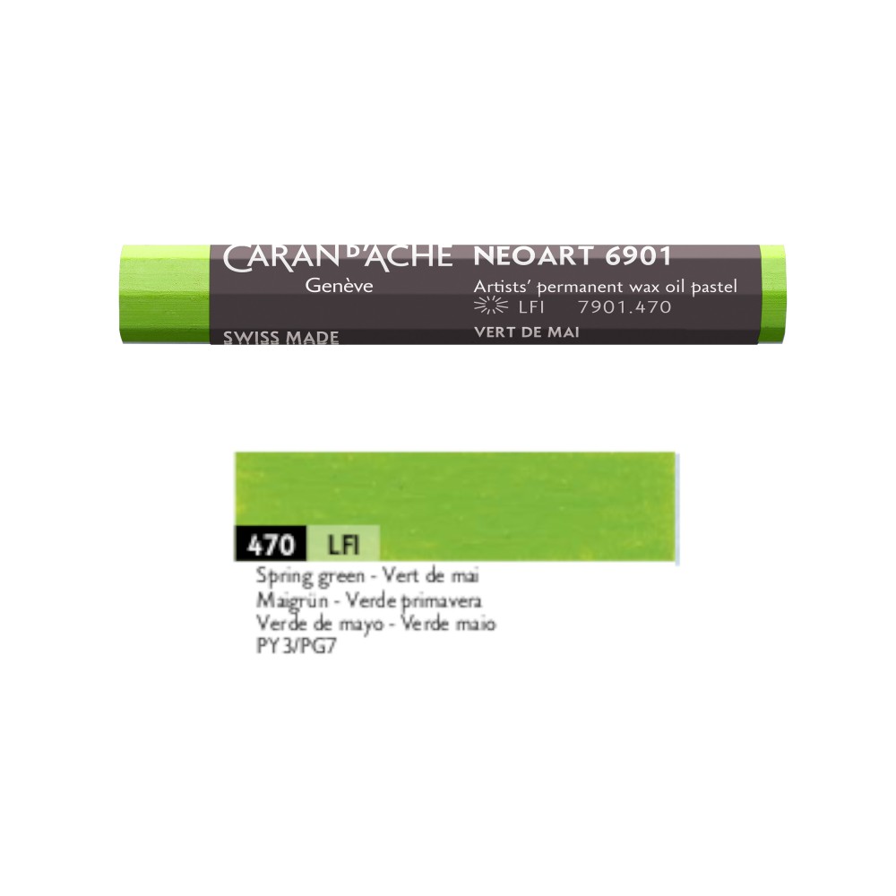 Neoart 6901 artist's wax oil pastel - Caran d'Ache - 470, Spring Green