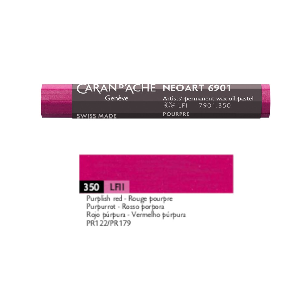 Neoart 6901 artist's wax oil pastel - Caran d'Ache - 350, Purplish Red
