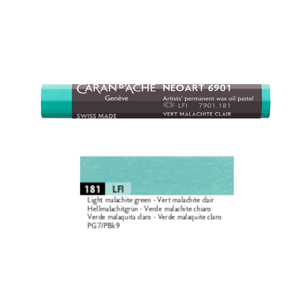 Neoart 6901 artist's wax oil pastel - Caran d'Ache - 181, Light Malachite Green