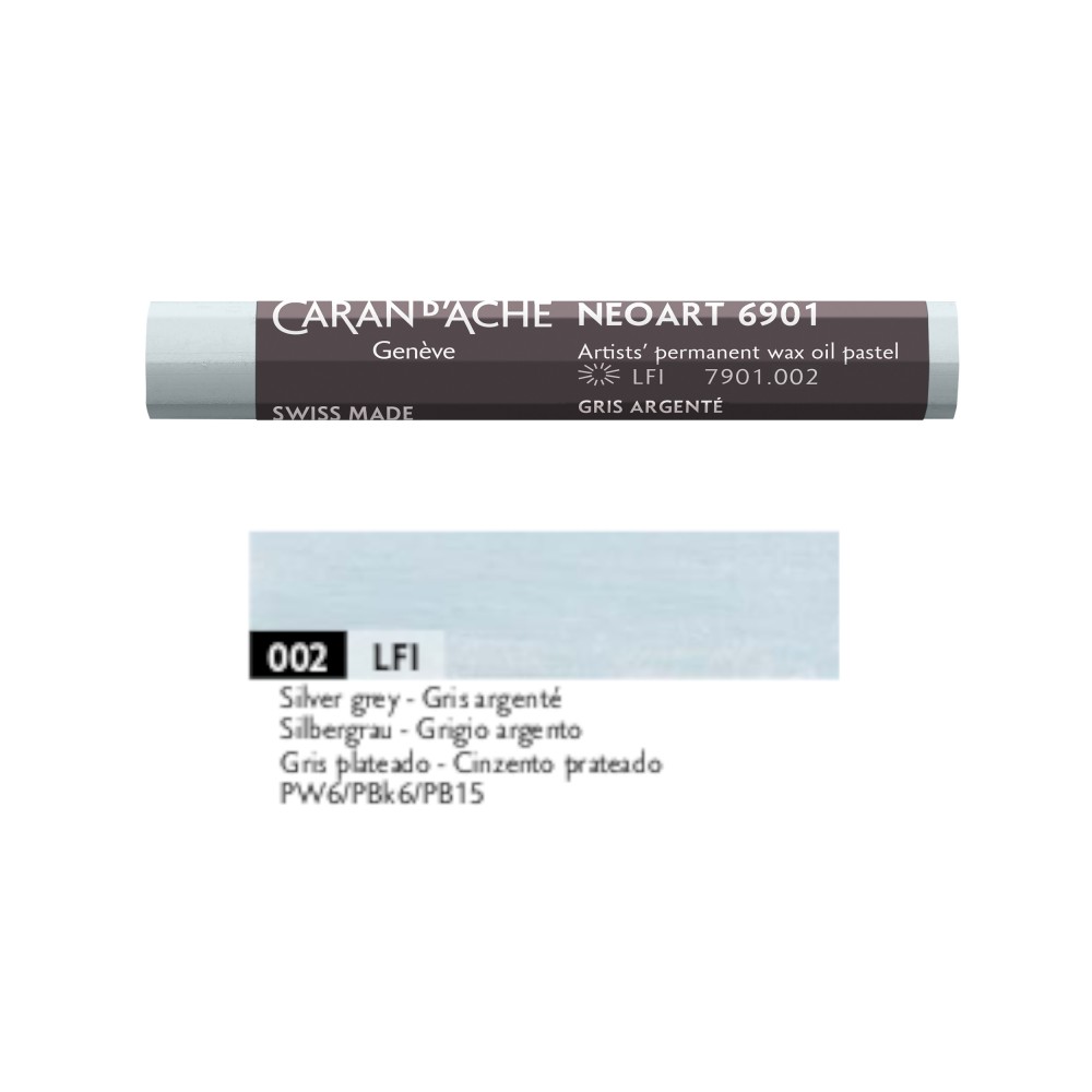 Neoart 6901 artist's wax oil pastel - Caran d'Ache - 002, Silver Grey