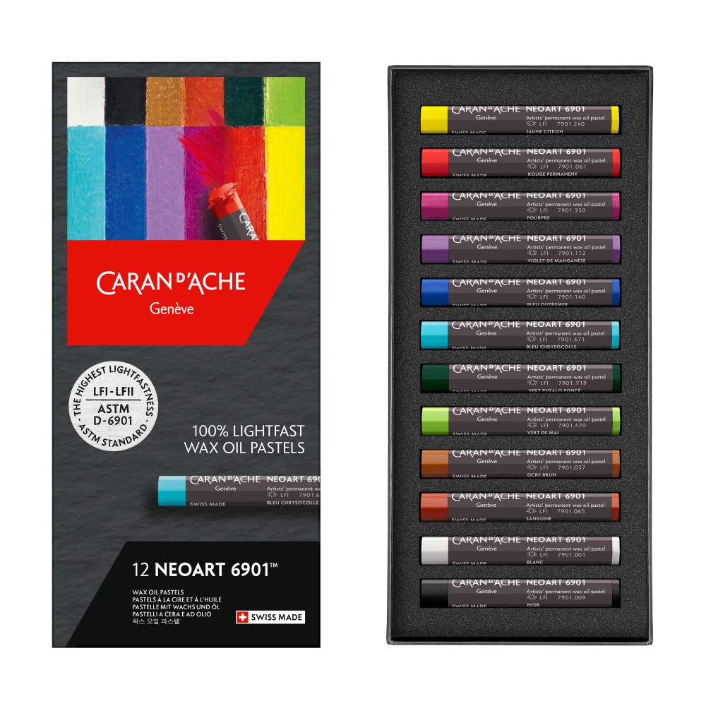 Zestaw pasteli woskowo-olejnych Neoart 6901 - Caran d'Ache - 12 kolorów