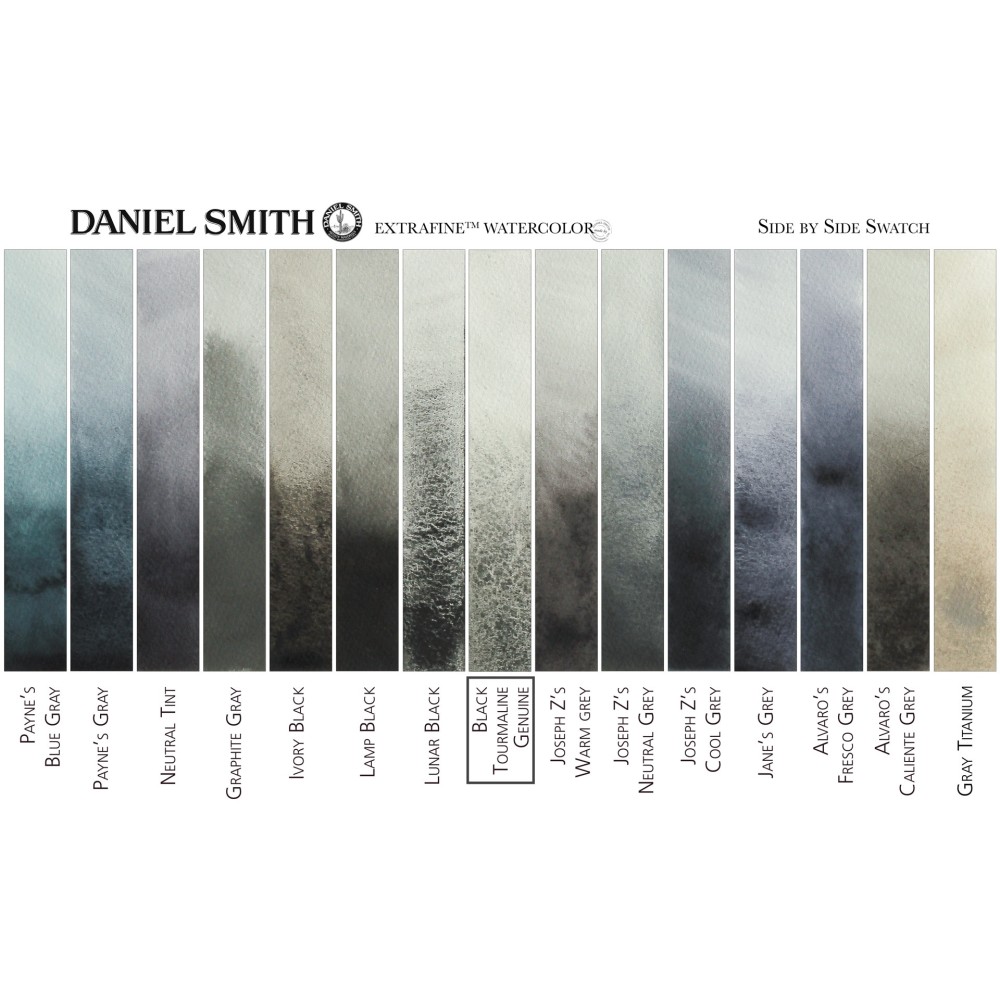 Extra Fine PrimaTek Watercolor paint - Daniel Smith - Black Tourmaline Genuine, 15 ml