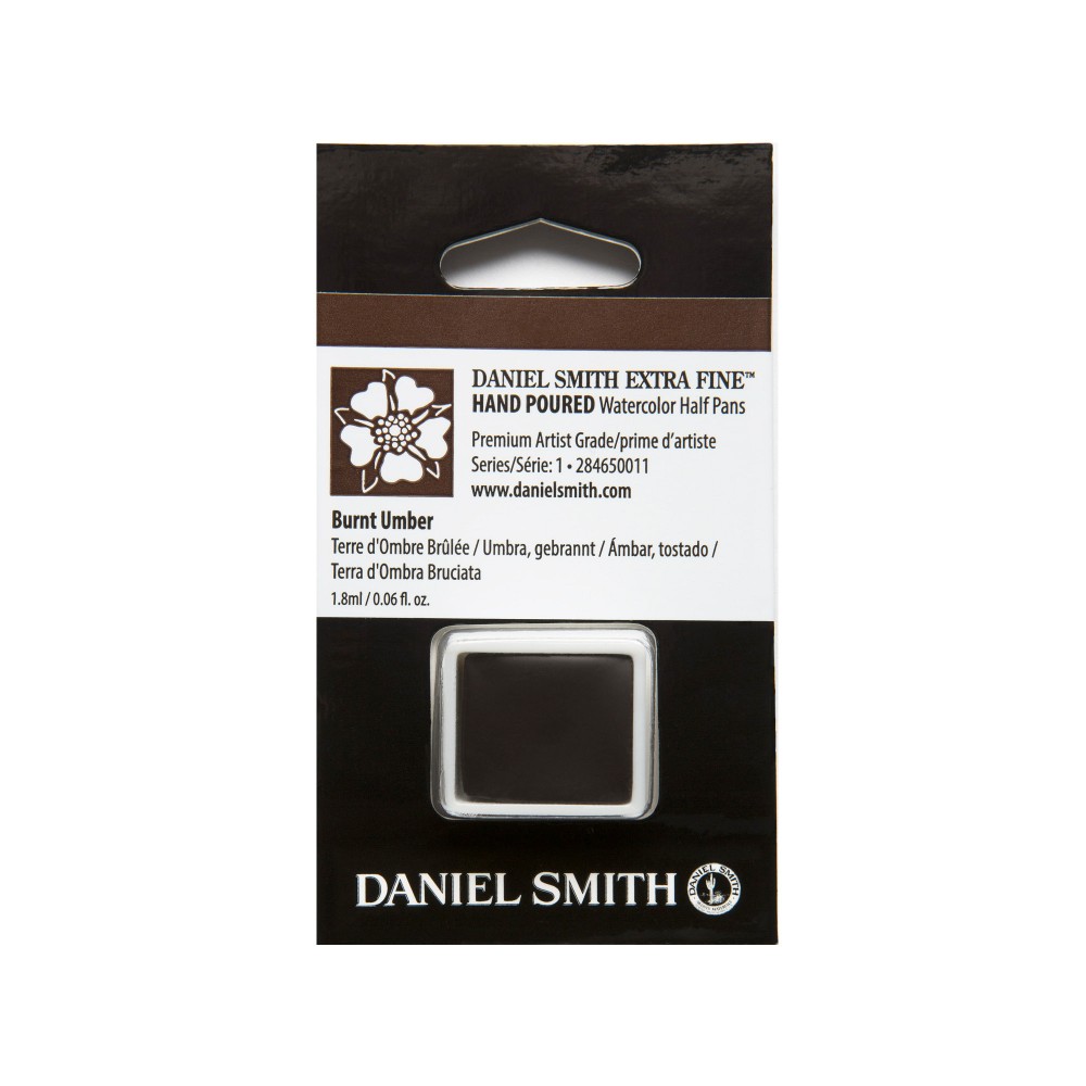 Extra Fine Watercolor paint half pan - Daniel Smith - Burnt Umber