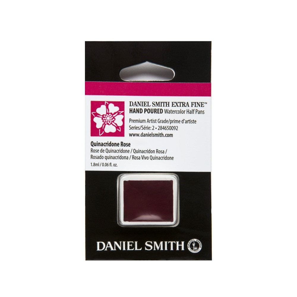 Extra Fine Watercolor paint half pan - Daniel Smith - Quinacridone Rose