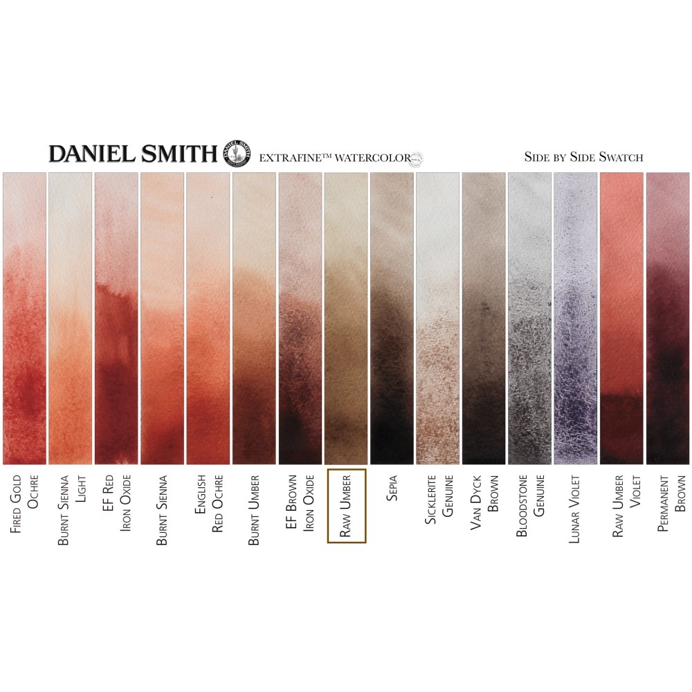 Extra Fine Watercolor paint half pan - Daniel Smith - Raw Umber