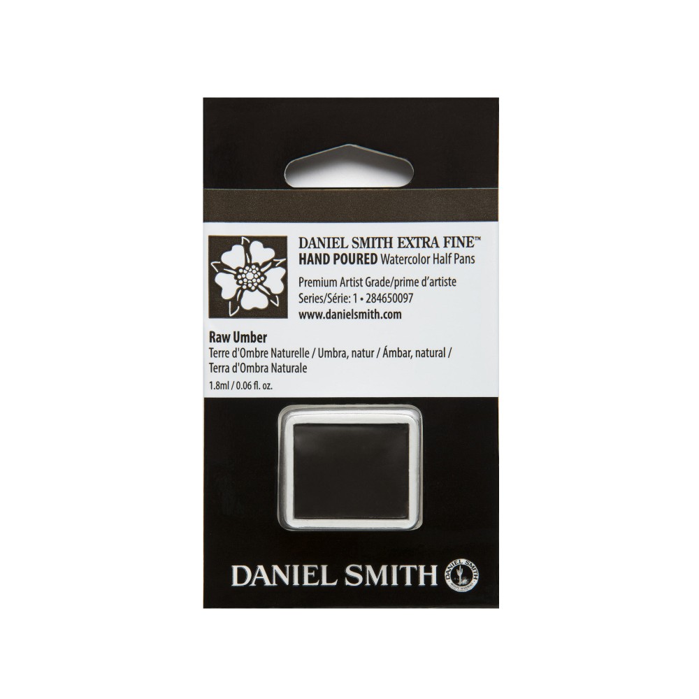 Extra Fine Watercolor paint half pan - Daniel Smith - Raw Umber