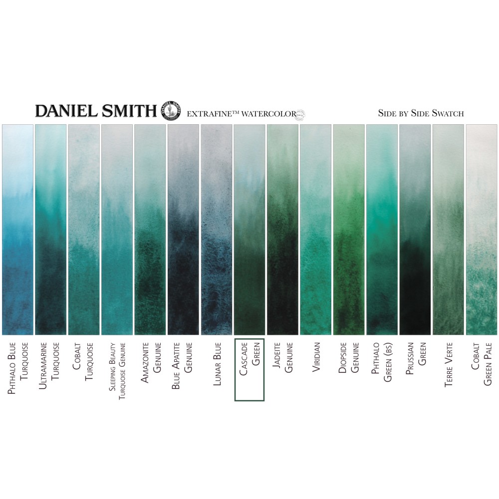 Extra Fine Watercolor paint half pan - Daniel Smith - Cascade Green