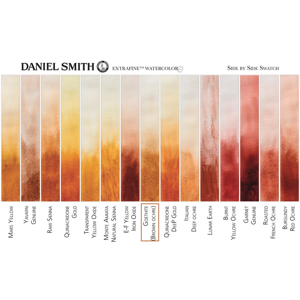 Extra Fine Watercolor paint half pan - Daniel Smith - Goethite (Brown Ochre)