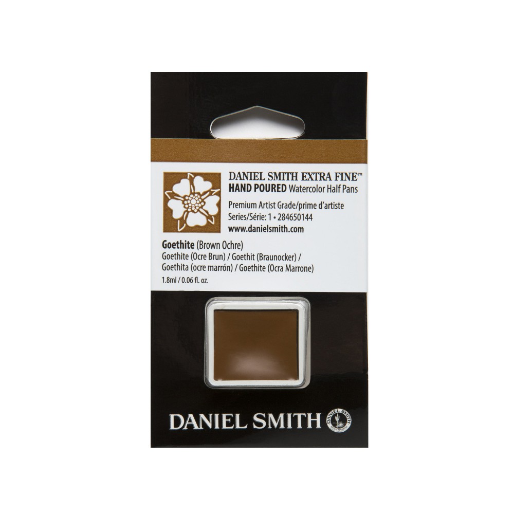 Extra Fine Watercolor paint half pan - Daniel Smith - Goethite (Brown Ochre)