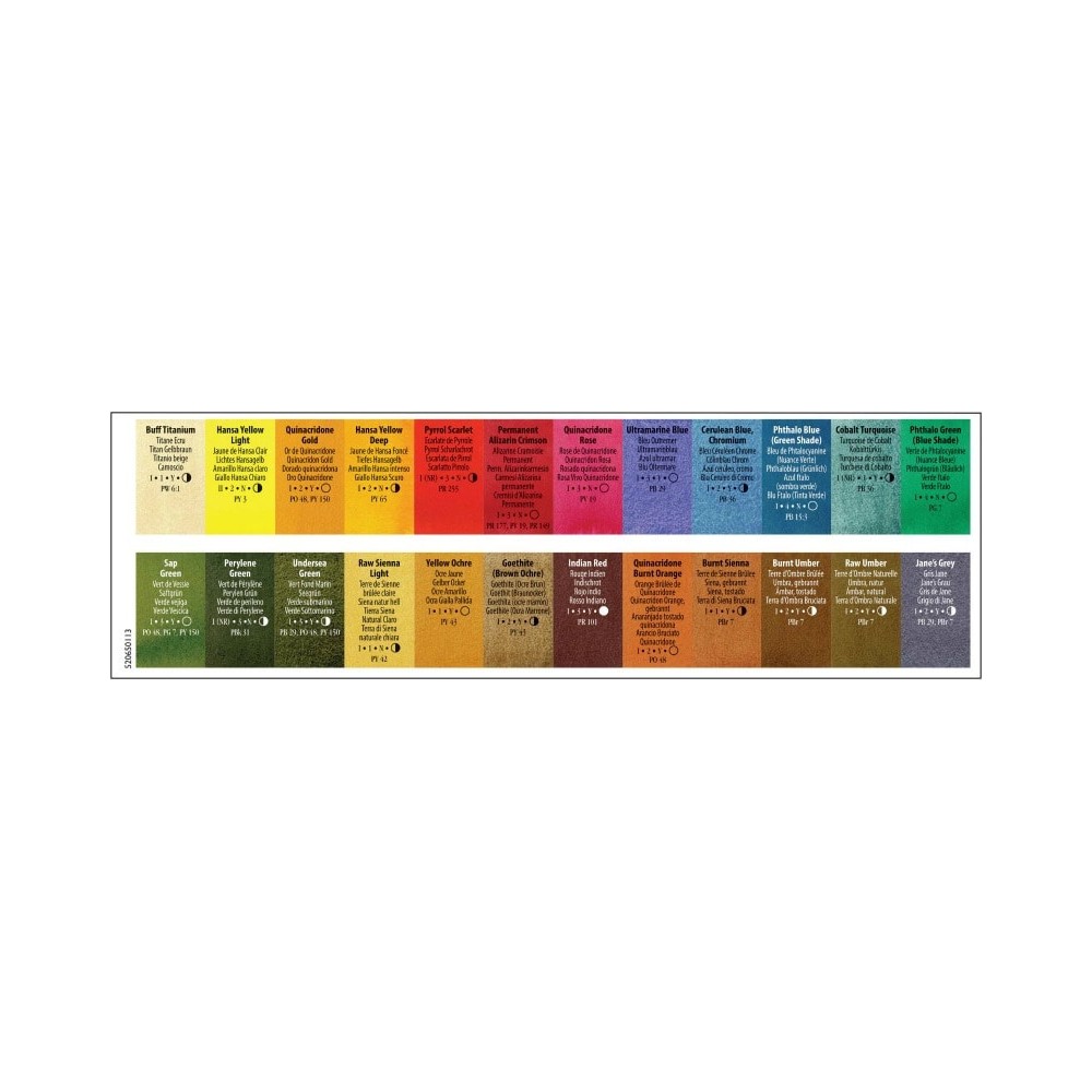 Set of Extra Fine Watercolor half pans paints + Bonus - Daniel Smith - 24 pcs.