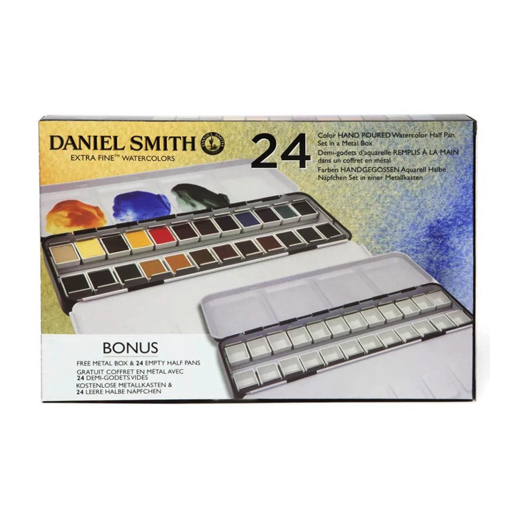 Zestaw akwareli Extra Fine w półkostkach + Bonus - Daniel Smith - 24 kolory