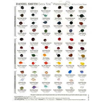 Extra Fine Watercolor paints dot card - Daniel Smith - 66 colors