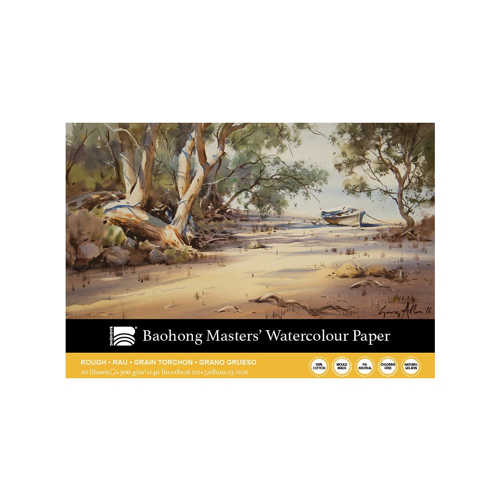 Master's watercolour paper pad 18 x 26 cm - Clairefontaine - rough, 300 g, 20 sheets