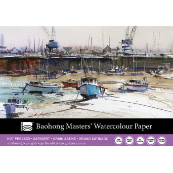 Blok do akwareli Master's 18 x 26 cm - Baohong - hot pressed, 300 g, 20 ark.