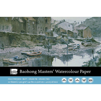 Blok do akwareli Master's 12,5 x 18 cm - Baohong - cold pressed, 300 g, 20 ark.