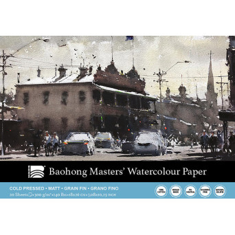 Blok do akwareli Master's 18 x 26 cm - Baohong - cold pressed, 300 g, 20 ark.