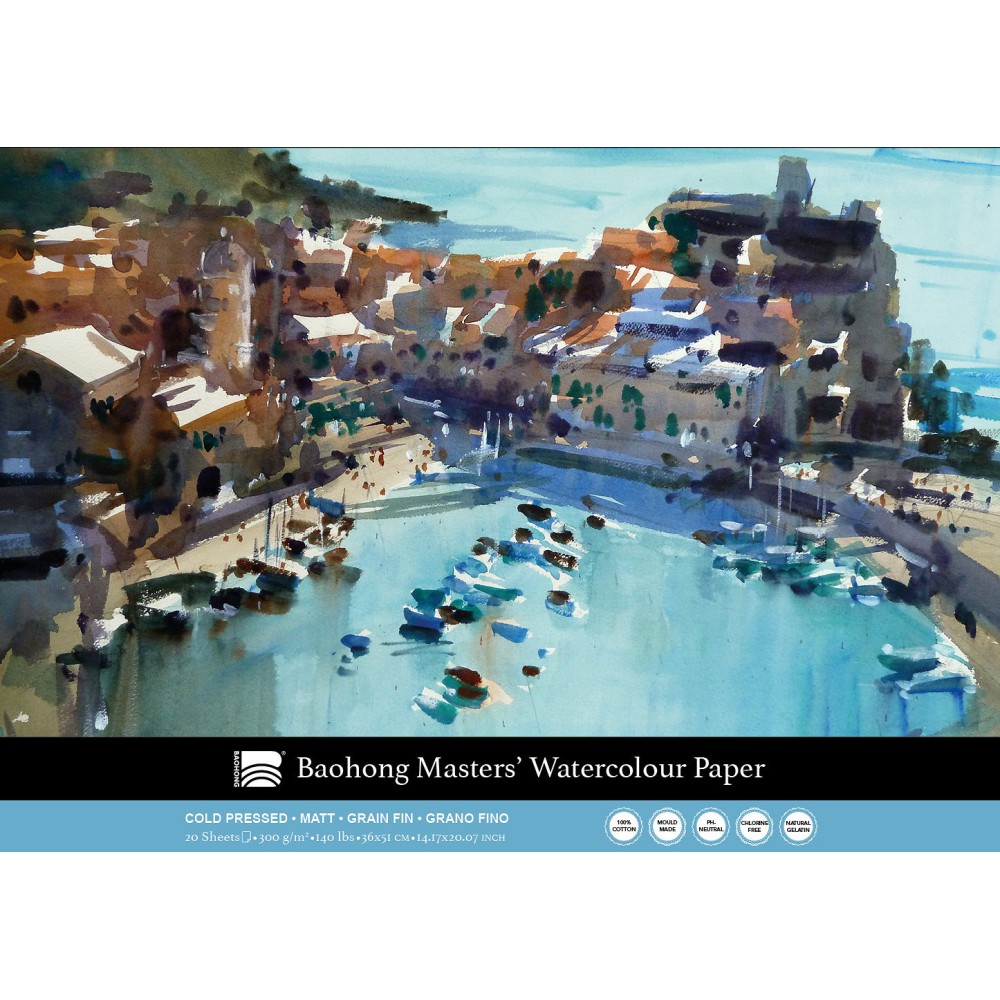 Master's watercolour paper pad 36 x 51 cm - Clairefontaine - cold pressed, 300 g, 20 sheets